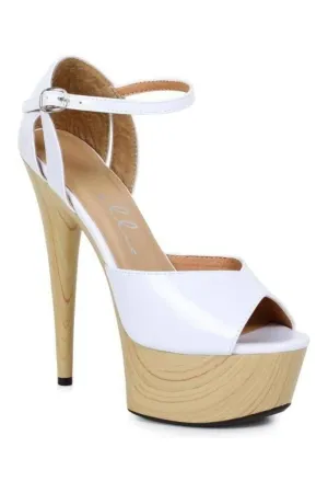 609-BILLIE Platform Sandal  | White Patent