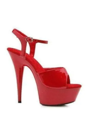 609-JULIET Platform Sandal  | Red Patent