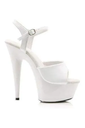 609-JULIET Platform Sandal  | White Patent