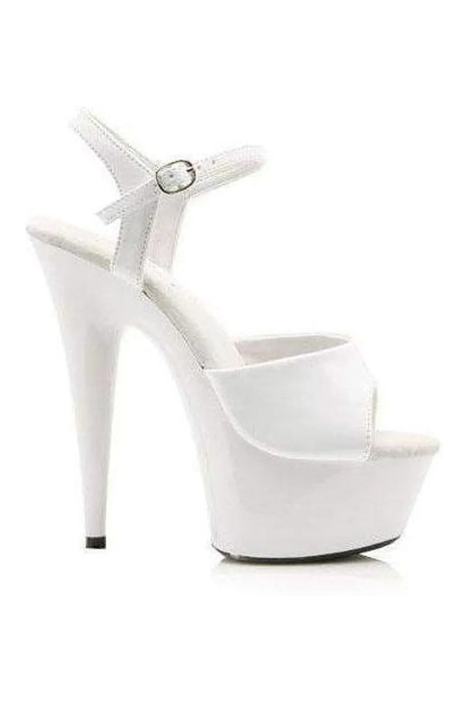 609-JULIET Platform Sandal  | White Patent