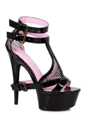 609-LEVI Platform Sandal  | Black Patent