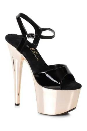 709-BRIA Platform Sandal  | Black Patent