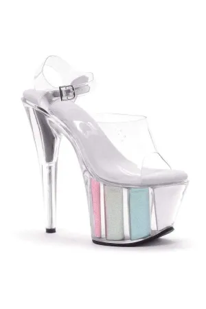 709-GLITTER Platform Sandal  | Multi  Patent