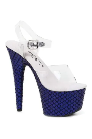 709-MERMAID Platform Sandal  | Clear Vinyl