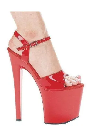 821-JULIET Platform Sandal  | RED Patent