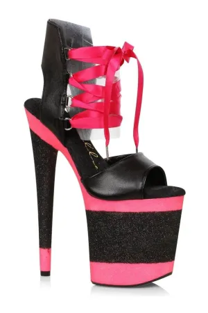 850-VIVIEN Sandal | Black Faux Leather