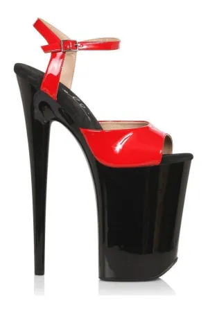 909-JULIET Sandal | Red Faux Leather