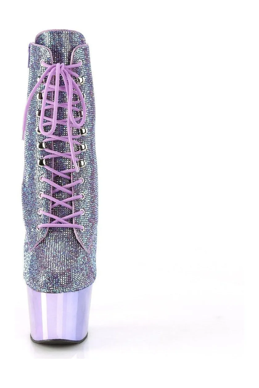 ADORE-1020CHRS Ankle Boot | Purple Faux Suede