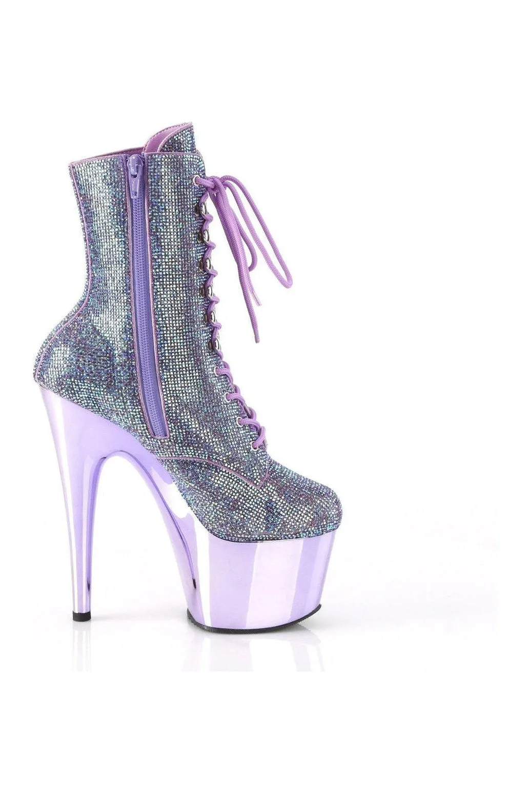 ADORE-1020CHRS Ankle Boot | Purple Faux Suede