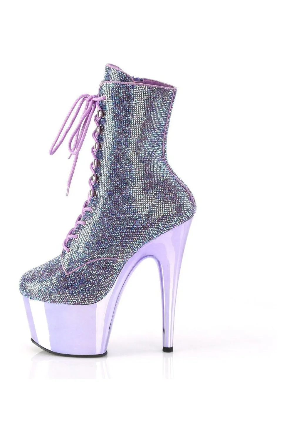 ADORE-1020CHRS Ankle Boot | Purple Faux Suede