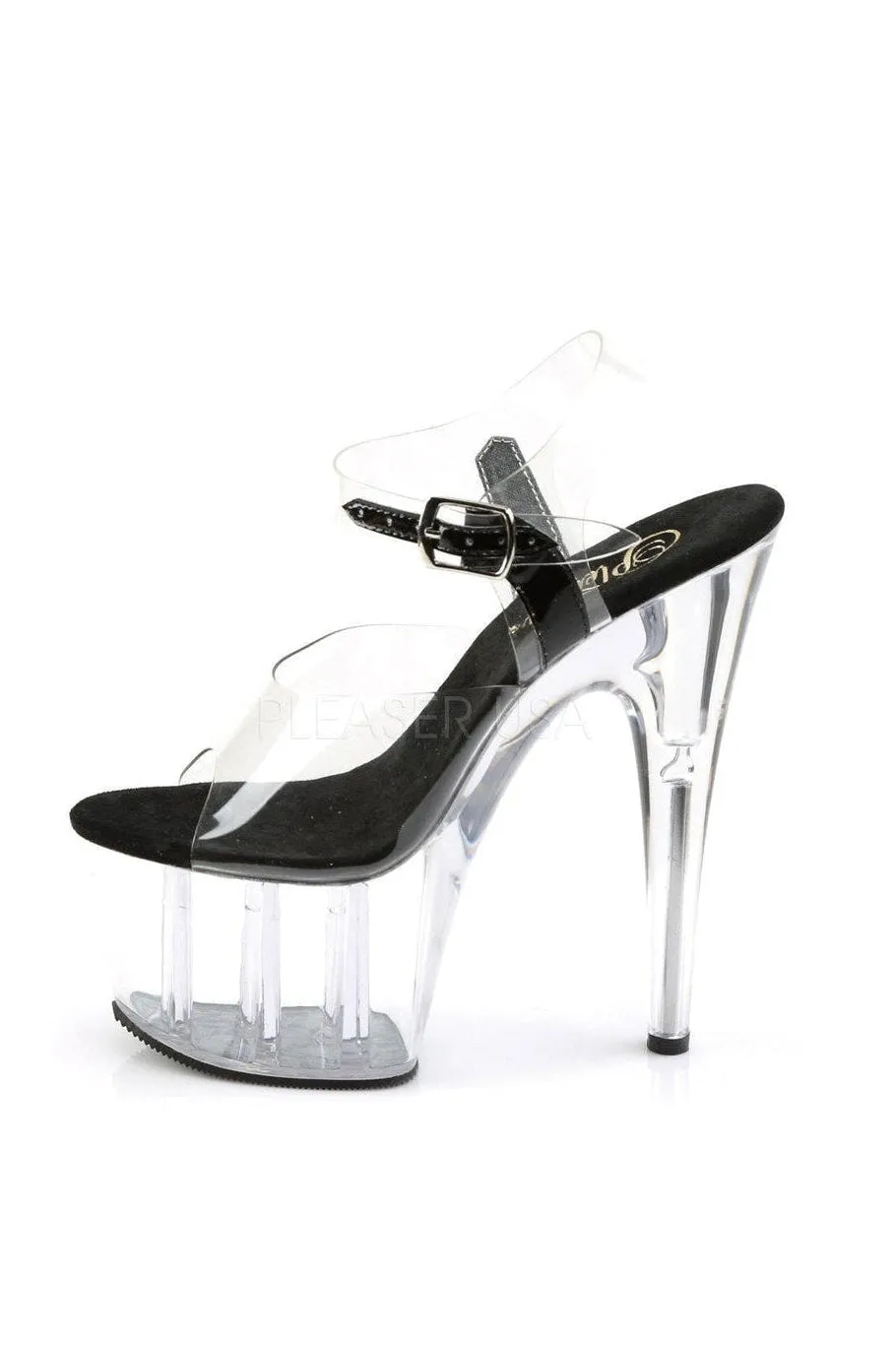 ADORE-708 Platform Sandal  | Clear Vinyl