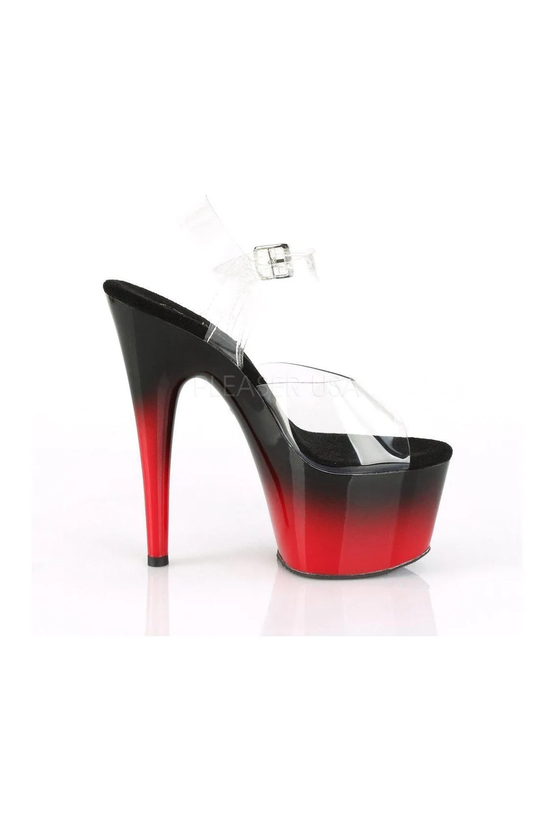 ADORE-708BR-H Platform Sandal | Clear Vinyl