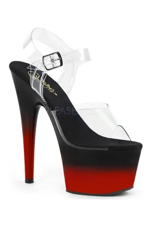 ADORE-708BR-H Platform Sandal | Clear Vinyl