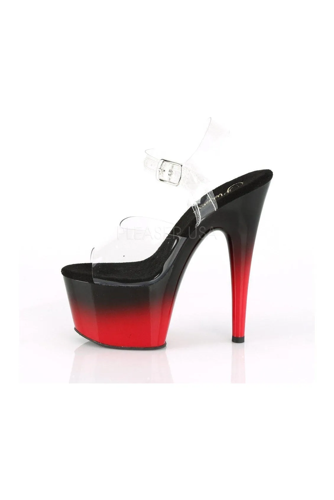 ADORE-708BR-H Platform Sandal | Clear Vinyl