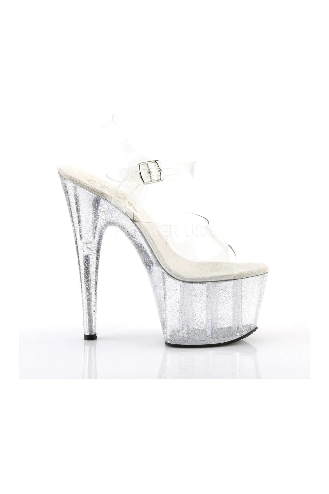 ADORE-708MG Platform Sandal  | Clear Vinyl