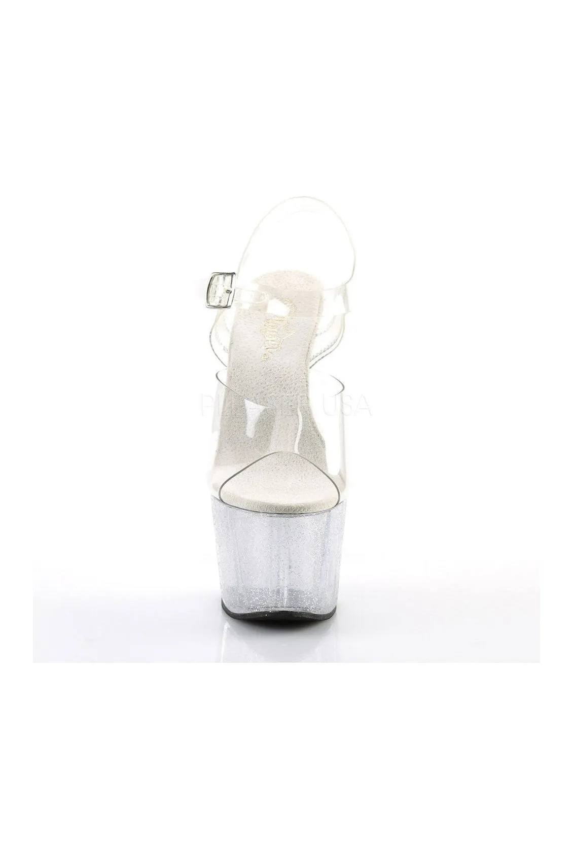 ADORE-708MG Platform Sandal  | Clear Vinyl