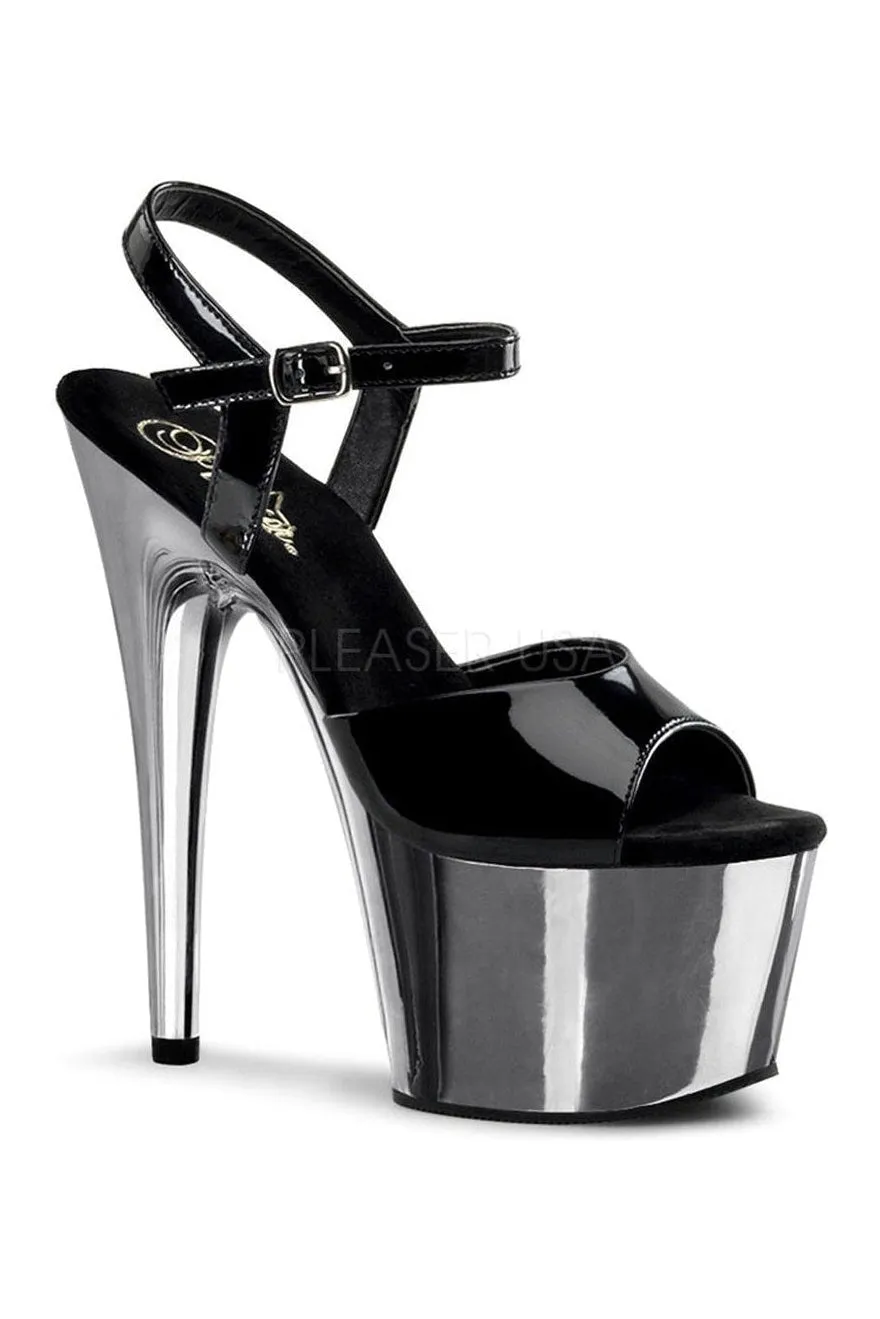 ADORE-709 Platform Sandal  | Black Patent
