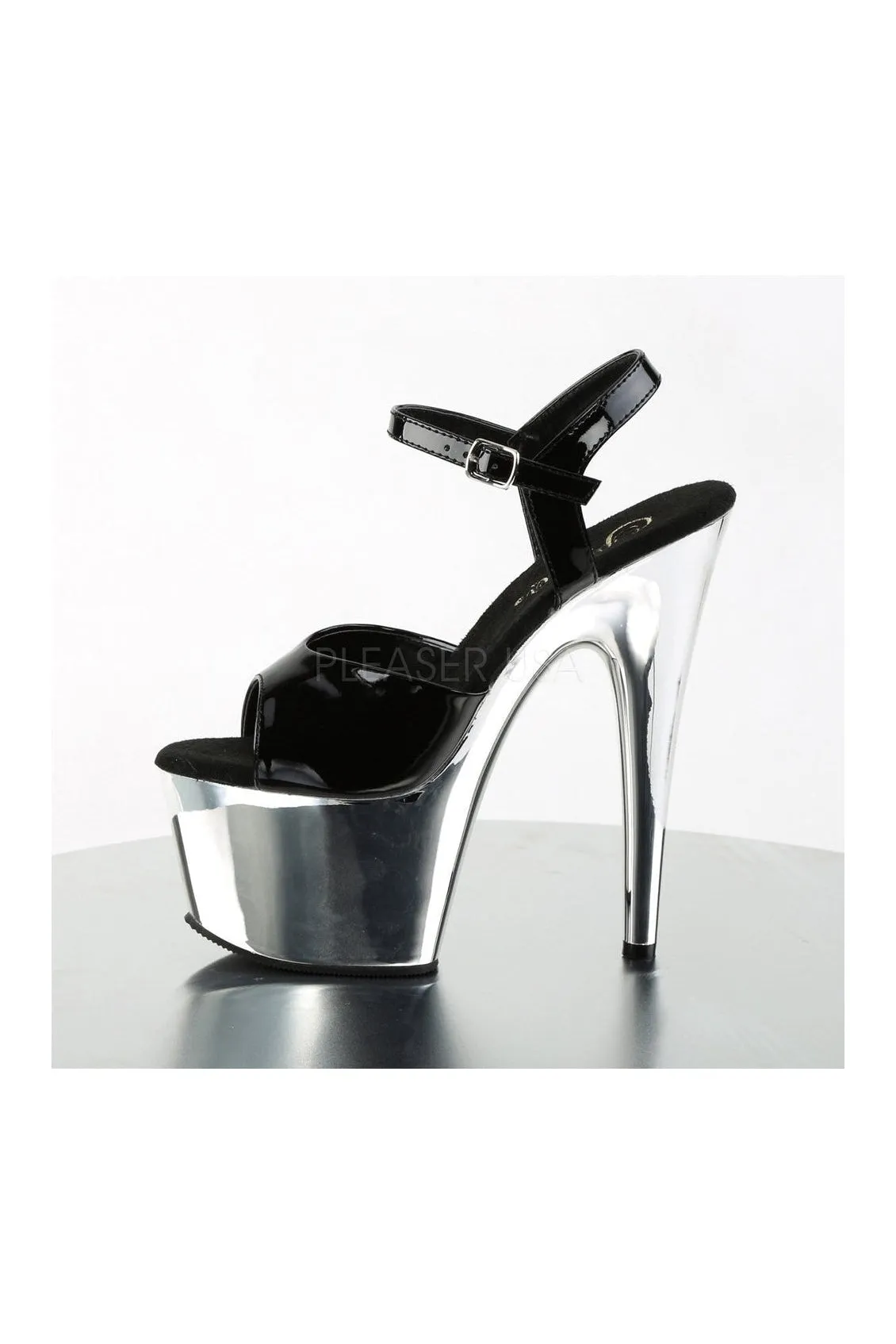 ADORE-709 Platform Sandal  | Black Patent