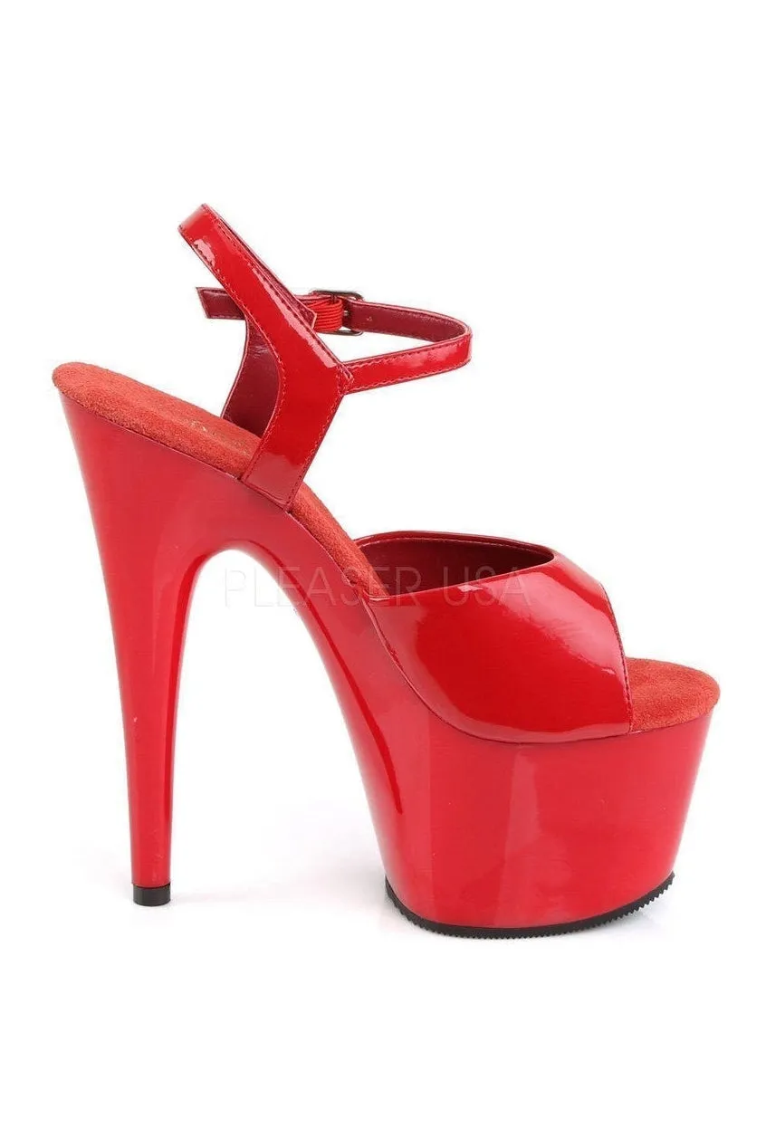 ADORE-709 Platform Sandal  | Red Patent