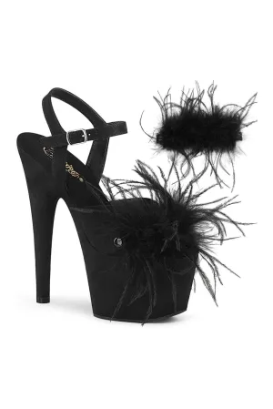 ADORE-709F Exotic Sandal | Black Faux Suede