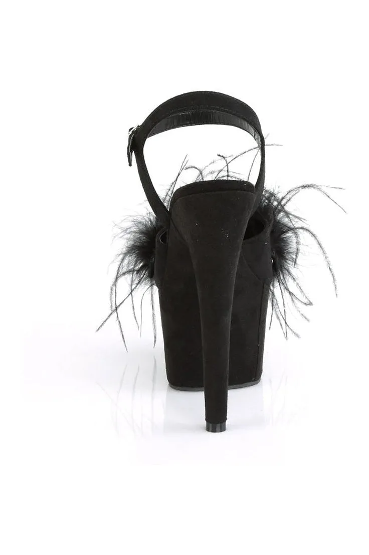 ADORE-709F Exotic Sandal | Black Faux Suede