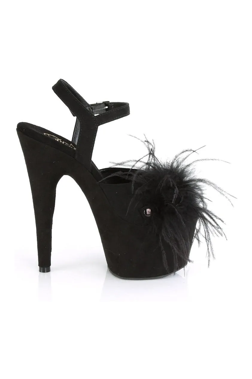 ADORE-709F Exotic Sandal | Black Faux Suede