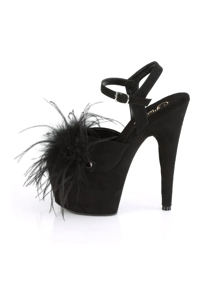 ADORE-709F Exotic Sandal | Black Faux Suede