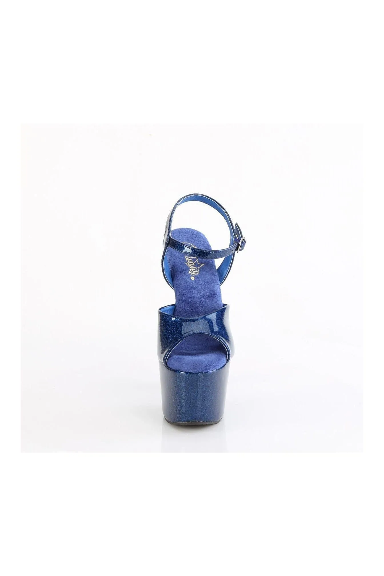 ADORE-709GP Blue Glitter Patent Sandal