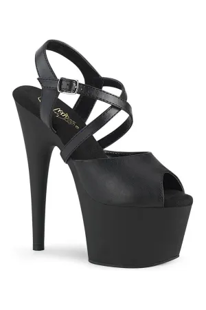 ADORE-724 Exotic Sandal | Black Faux Leather