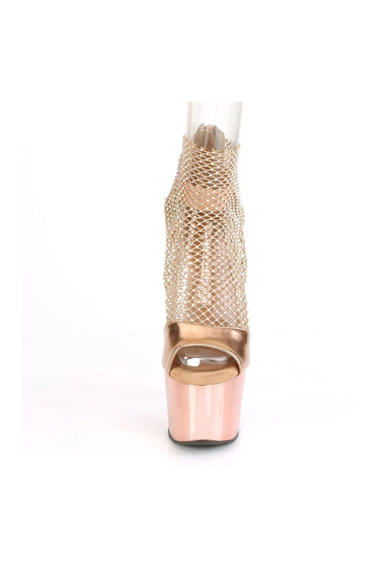ADORE-765RM Exotic Sandal | Rose Gold Faux Leather