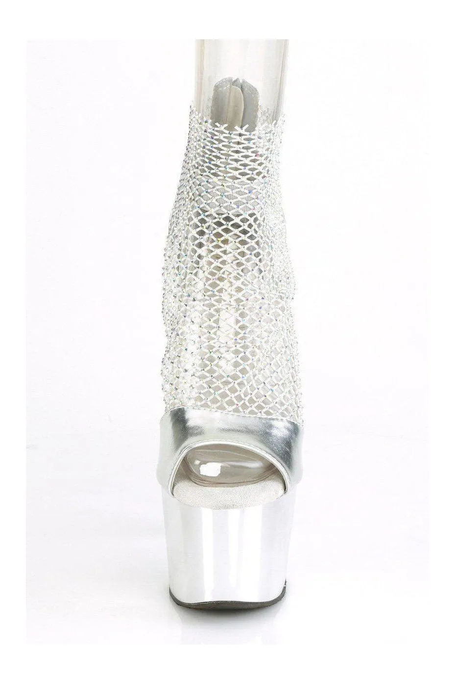 ADORE-765RM Sandal | Silver Faux Leather