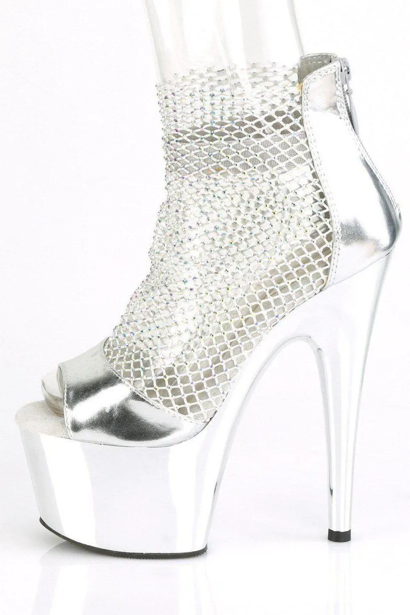 ADORE-765RM Sandal | Silver Faux Leather