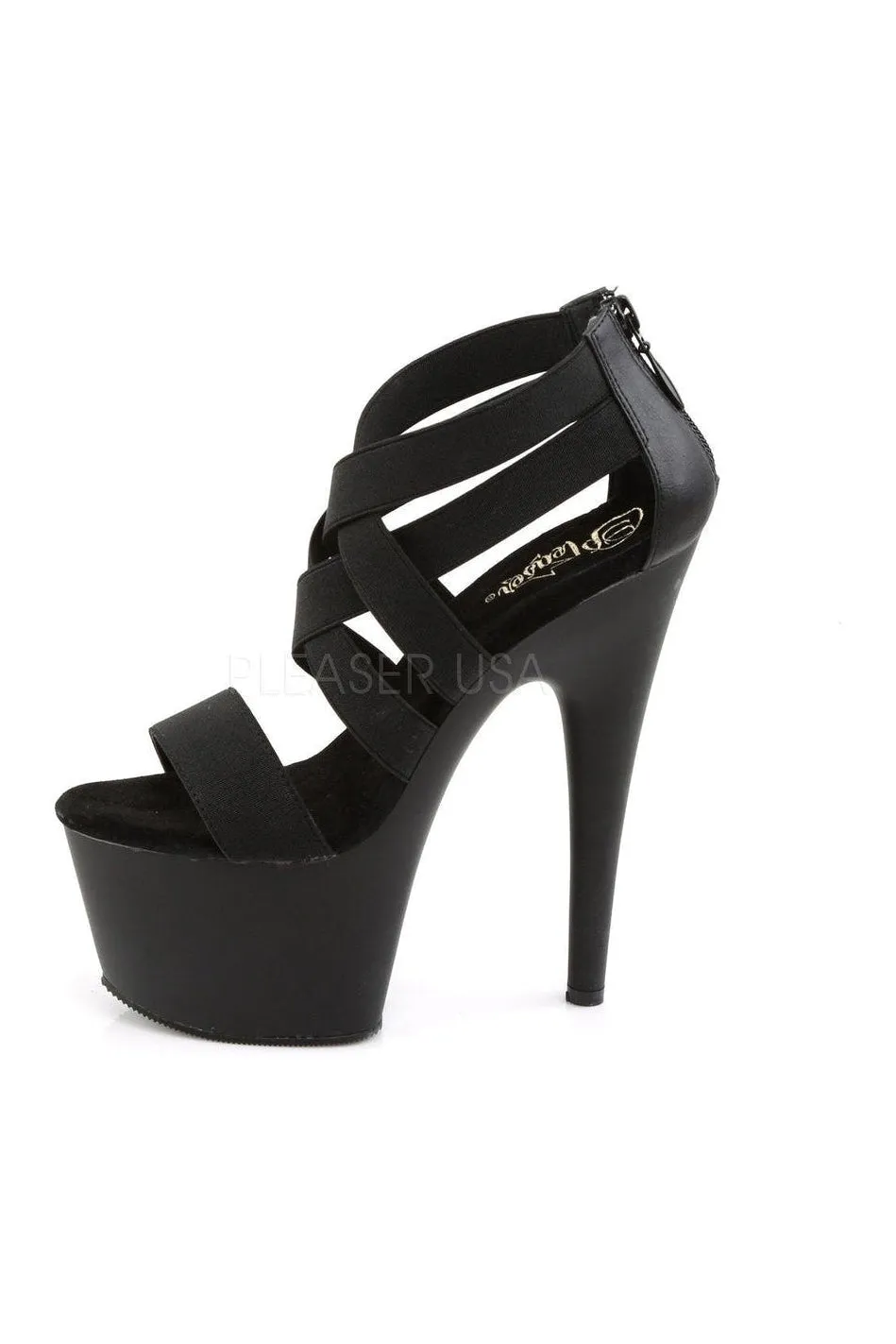 ADORE-769 Platform Sandal  | Black elastic