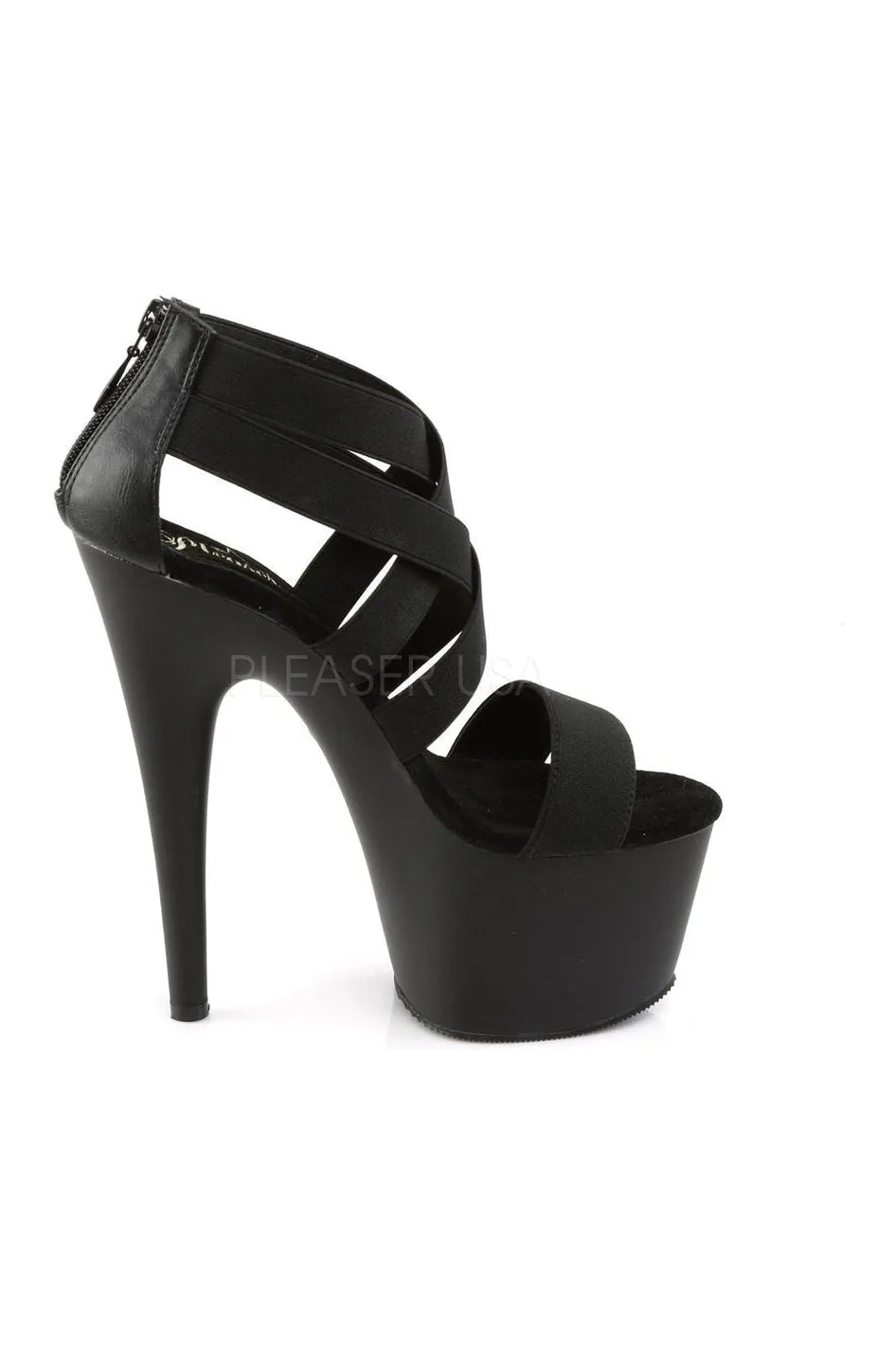 ADORE-769 Platform Sandal  | Black elastic