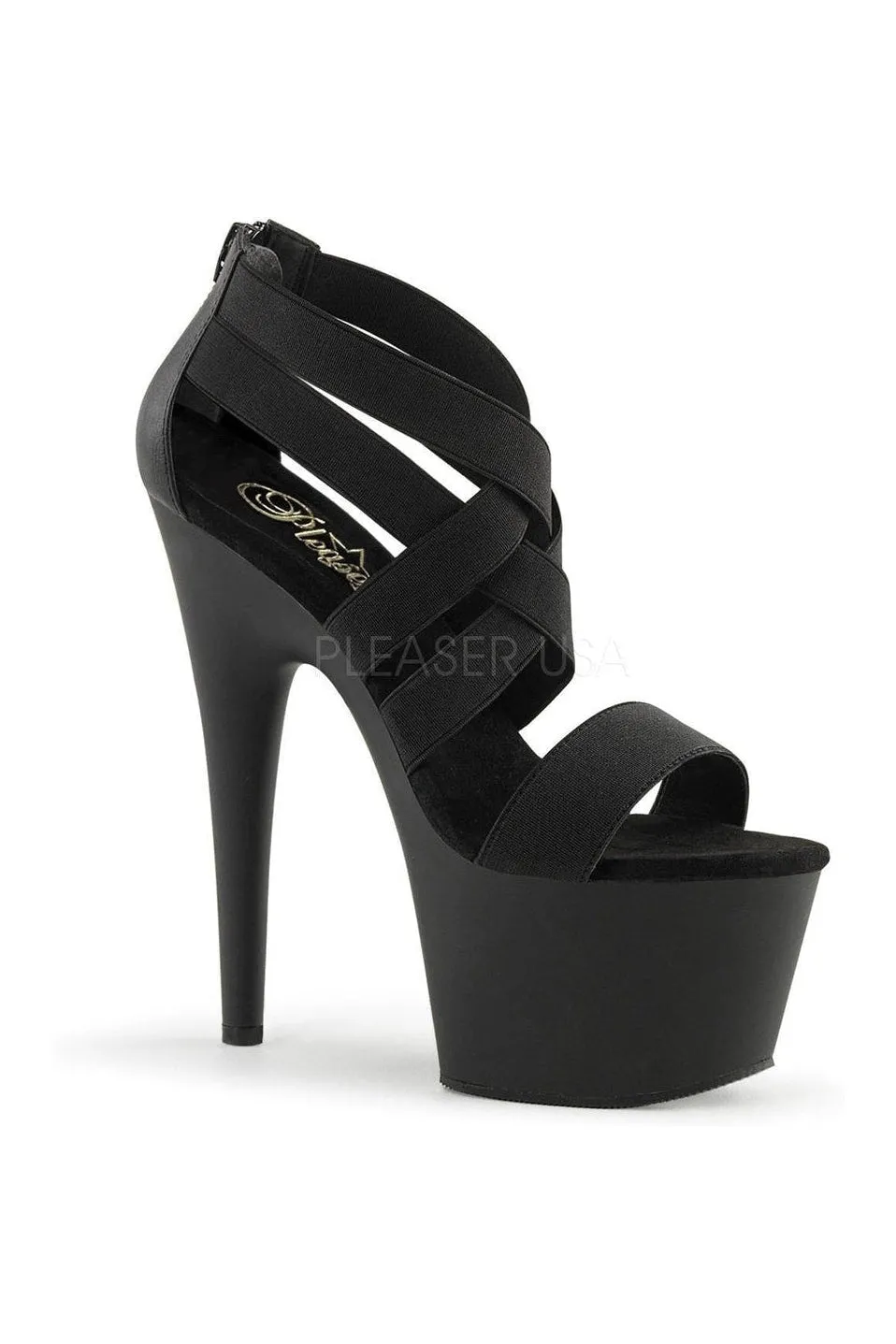 ADORE-769 Platform Sandal  | Black elastic