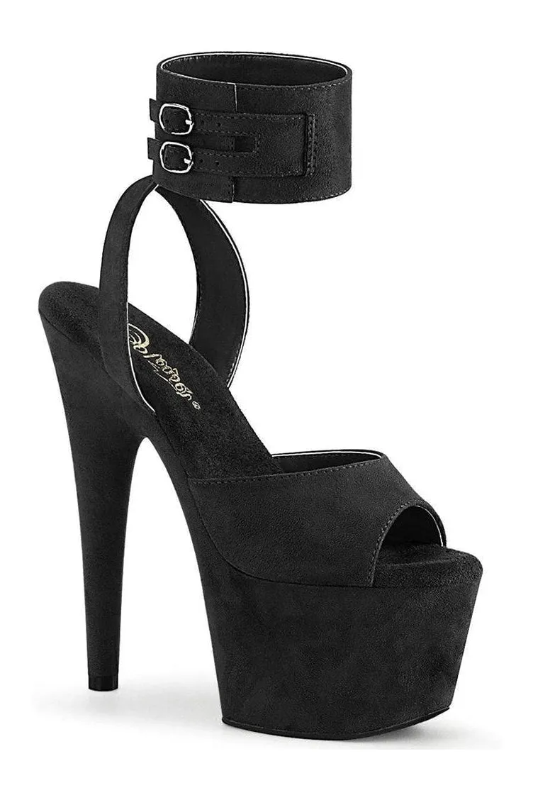 ADORE-791FS Exotic Platform Sandal | Black Faux Leather