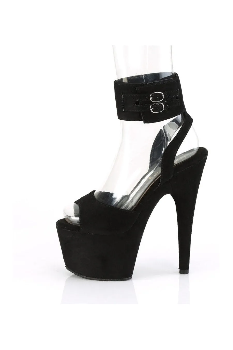 ADORE-791FS Exotic Platform Sandal | Black Faux Leather