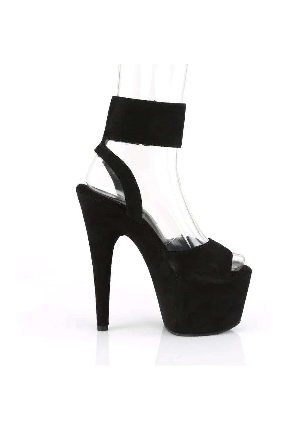 ADORE-791FS Exotic Platform Sandal | Black Faux Leather