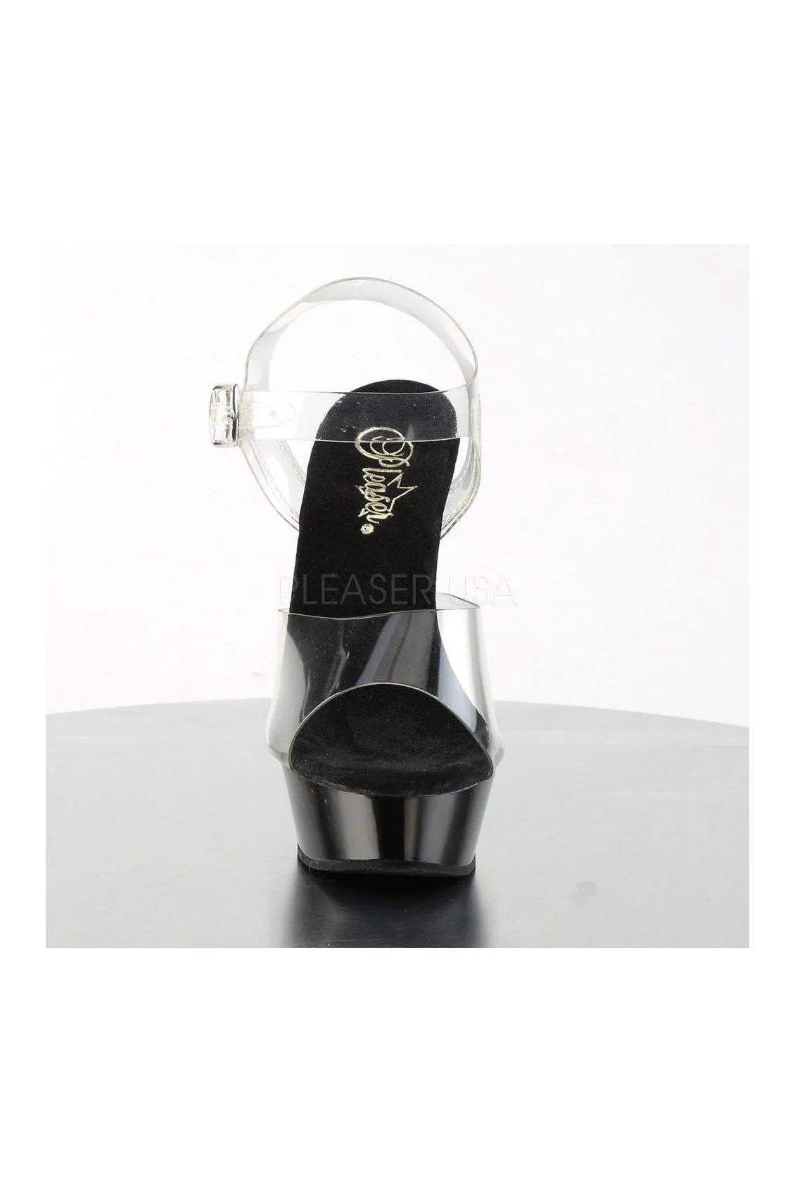 ALLURE-608 Platform Sandal  | Black Vinyl