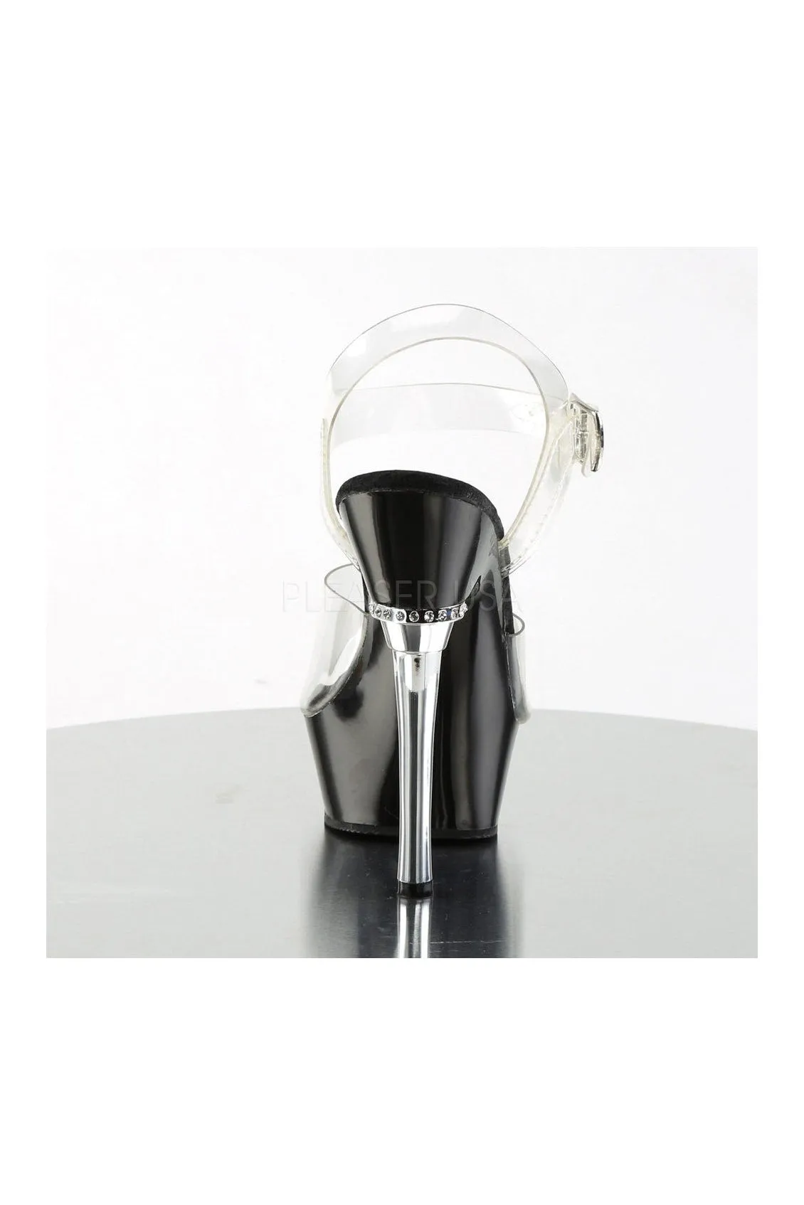 ALLURE-608 Platform Sandal  | Black Vinyl