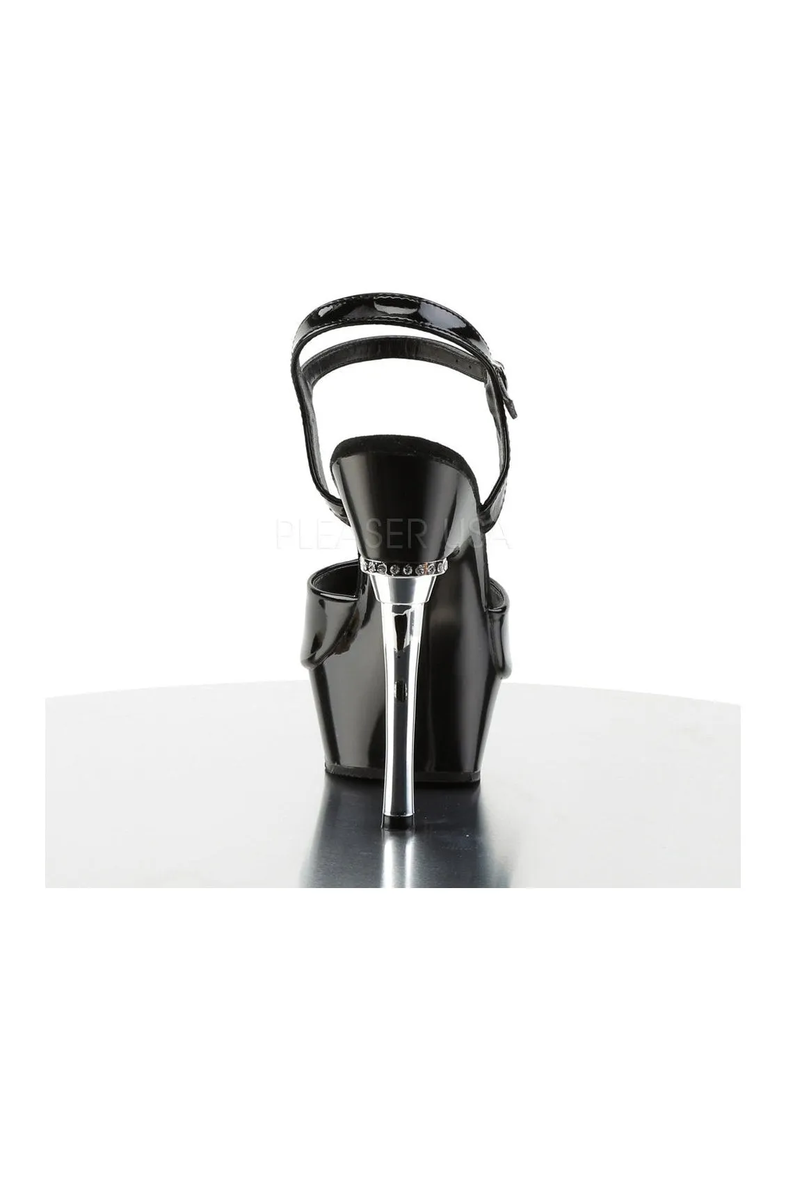 ALLURE-609 Platform Sandal  | Black Patent