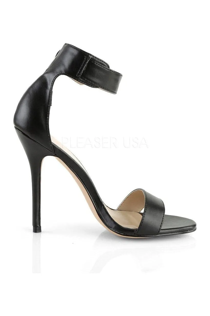 AMUSE-10 Sandal  | Black Faux Leather