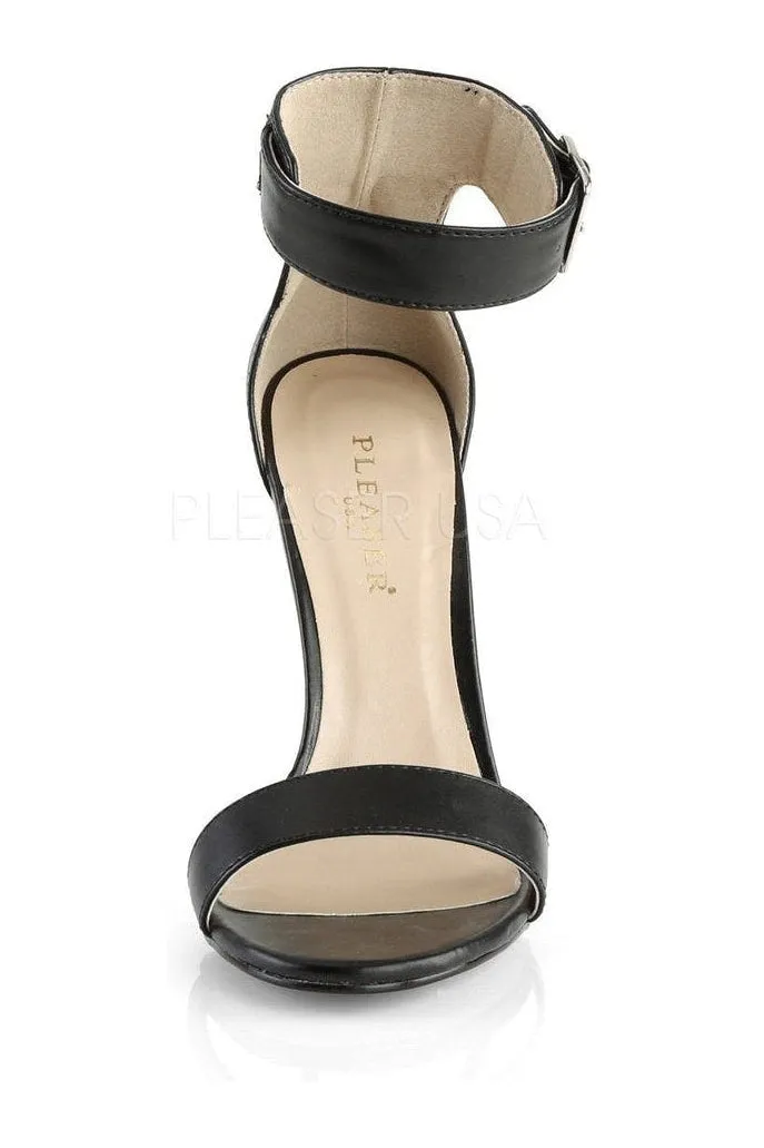 AMUSE-10 Sandal  | Black Faux Leather