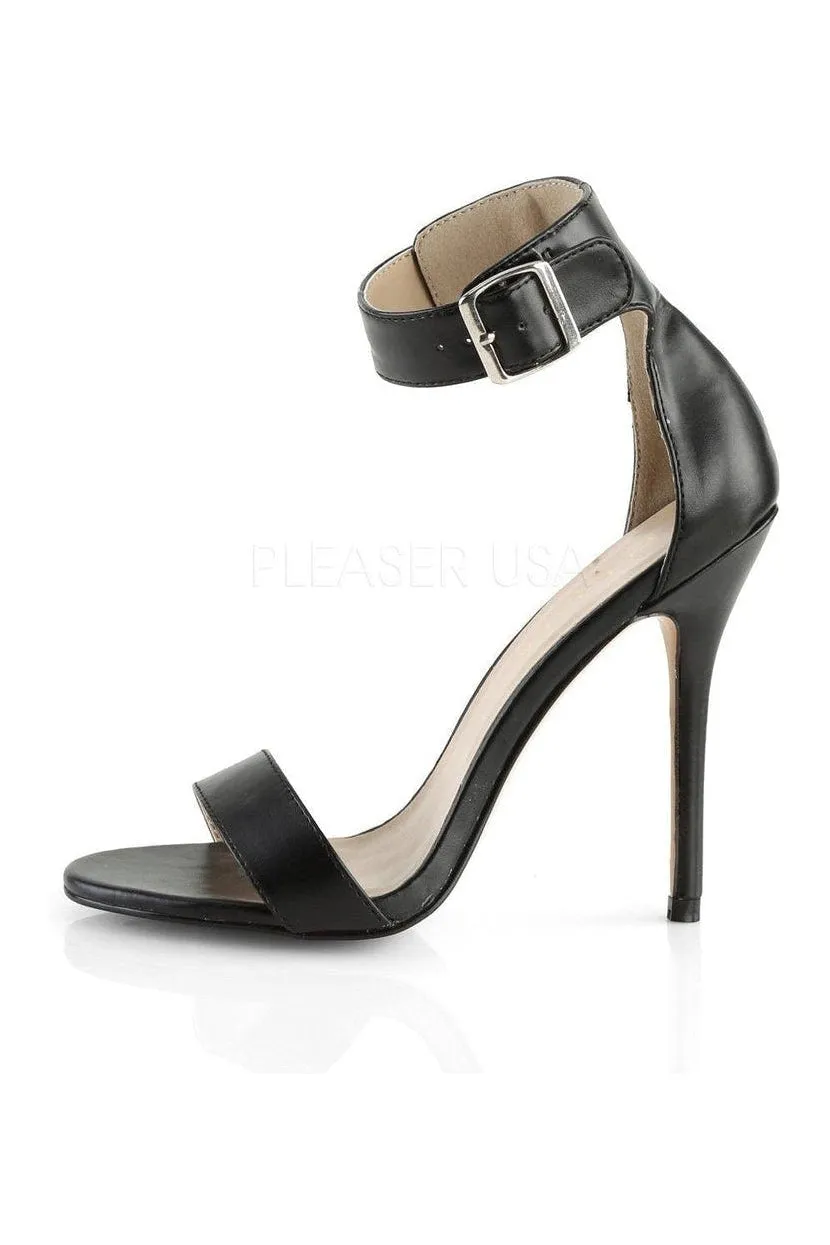 AMUSE-10 Sandal  | Black Faux Leather