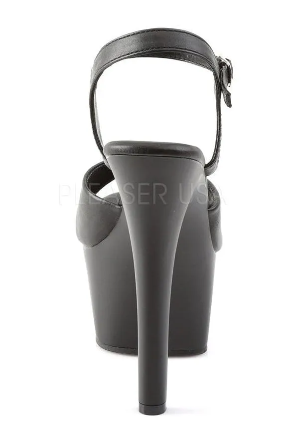 ASPIRE-609 Platform Sandal  | Black Faux Leather