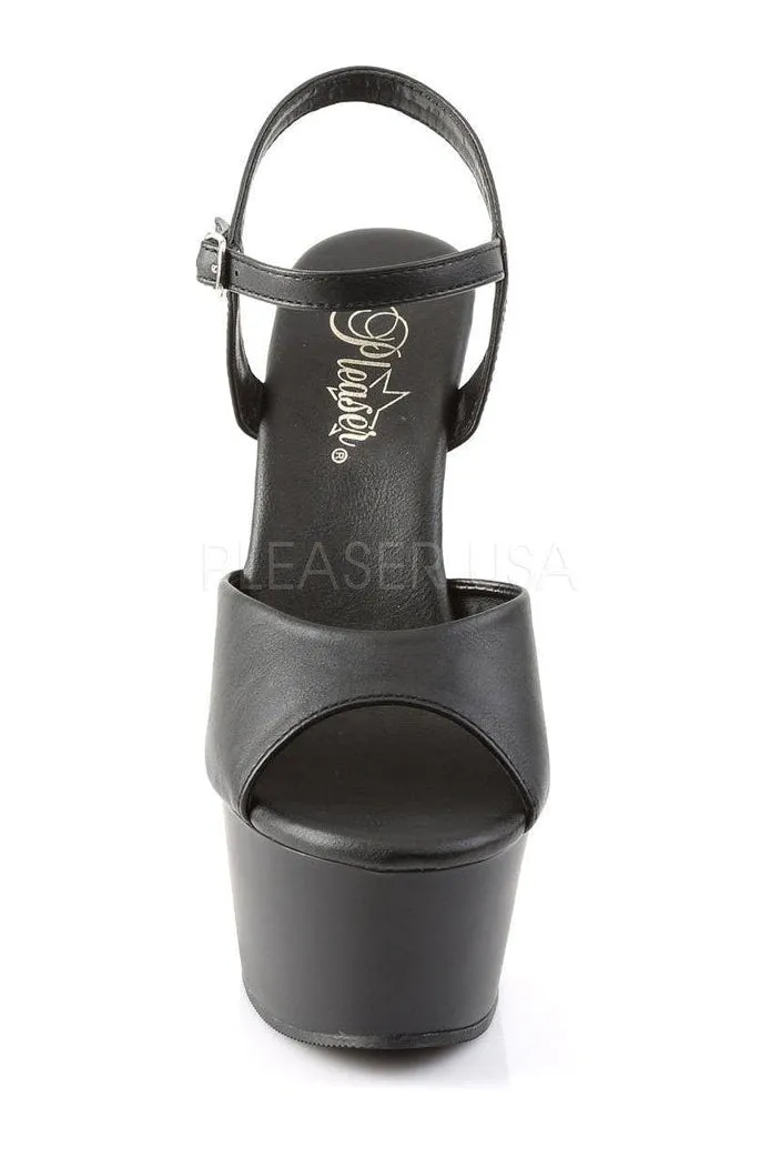ASPIRE-609 Platform Sandal  | Black Faux Leather