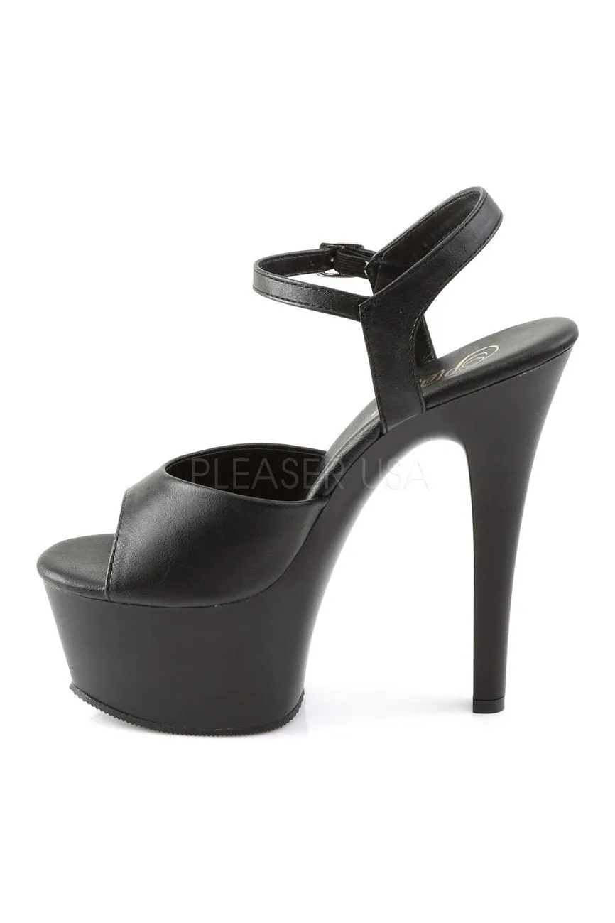 ASPIRE-609 Platform Sandal  | Black Faux Leather