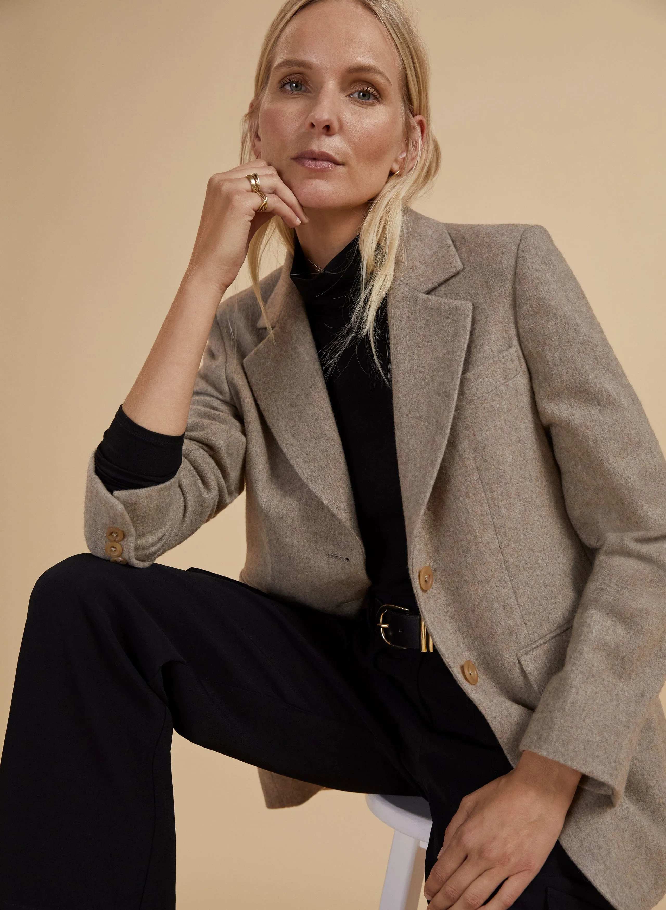 Azalea Ecojilin Viscose Luxe Cargo Trousers | Caviar Black