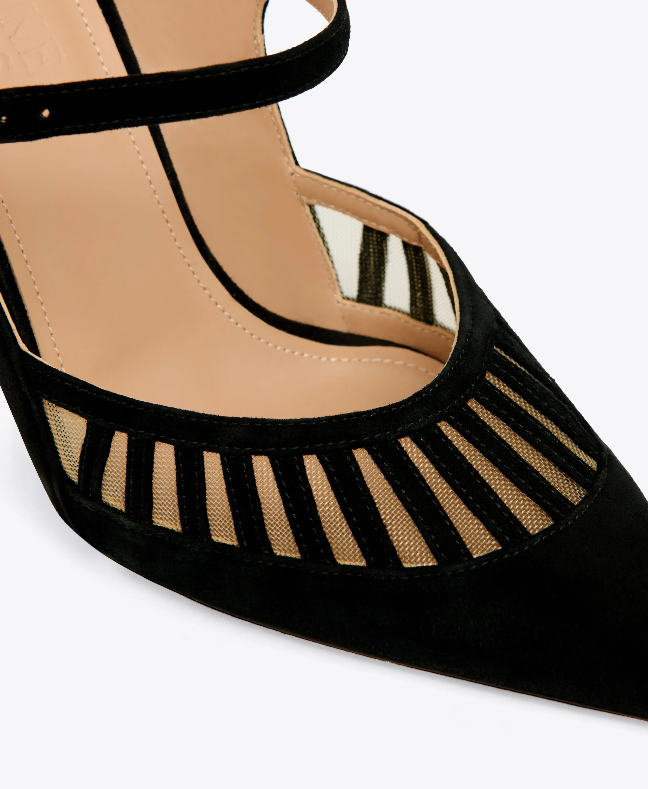 Bardot 90 Black Suede Heeled Mules