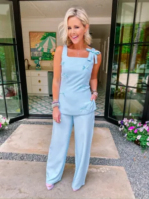 BECK BOW PANT SET - BLUE